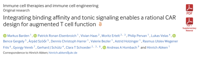 Rational CAR design for augmented T cell function - Journal for ImmunoTherapy of Cancer